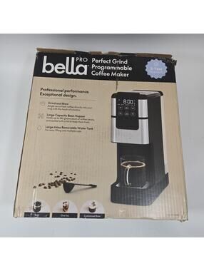 Bella Pro Series Perfect Grind 14-Cup Coffee Maker - Stainless Steel - Used